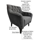 02 Poltronas Em Veludo Cinza Com Tachas Pés Shaula
