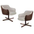 02 Poltronas Jade Xis C-107 Corano Tressê Linho Bege