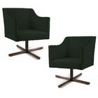02 Poltronas Lila Xis B-303 Veludo Verde Musgo