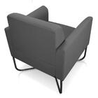 02 Poltronas Marisa Suede Grafite Base X Industrial Preta