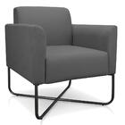 02 Poltronas Marisa Suede Grafite Base X Industrial Preta