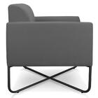 02 Poltronas Marisa Suede Grafite Base X Industrial Preta