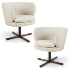 02 Poltronas Melissa Xis B-309 Veludo Bege