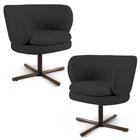 02 Poltronas Melissa Xis C-465 Linho Chumbo