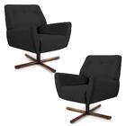 02 Poltronas Melli Xis C-465 Linho Chumbo