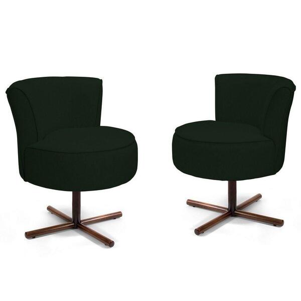 02 Poltronas Olivia Xis C-117 Linho Verde Musgo