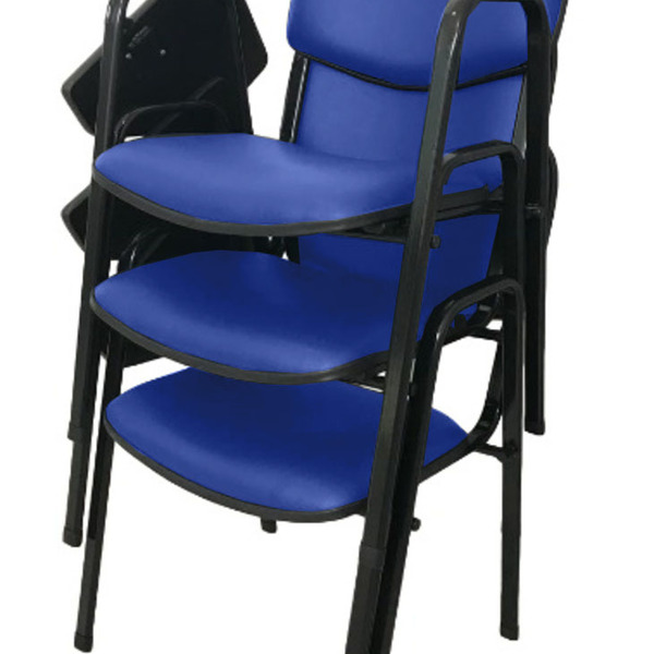03 Cadeiras Escolar Universitária Linha Hotel Auditório Azul
