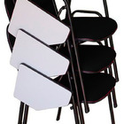 03 Cadeiras Escolar Universitária Linha Hotel Auditório Preto