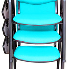 03 Cadeiras Escolar Universitária Linha Hotel Auditório Verde