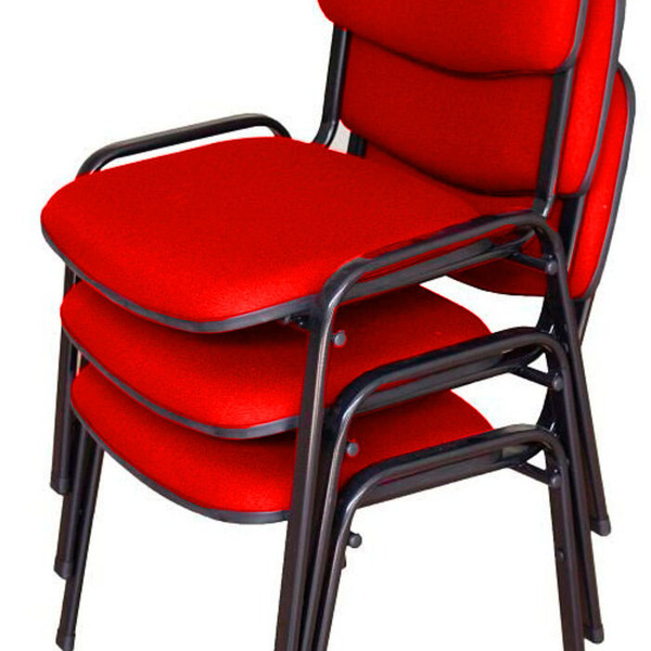 03 Cadeiras Para Auditórios Linha Hotel Auditório Vermelho