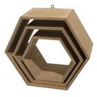 03 Nichos Colmeia Mdf Cru Sextavado Decoração Quarto De Bebê