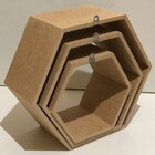 03 Nichos Colmeia Mdf Cru Sextavado Decoração Quarto De Bebê