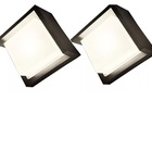 04 Arandelas Pretas Parede Muro Quadrada Branca Fria + led G9