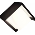 04 Arandelas Pretas Parede Muro Quadrada Branca Fria + led G9