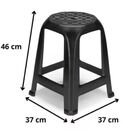 04 Banco Banqueta Plástico Preto Plasnorthon 46 Cm Cor Preta
