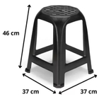 04 Banco Banqueta Plástico Preto Plasnorthon 46 Cm Cor Preta
