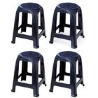 04 Banco Banqueta Plástico Preto Plasnorthon 46 Cm Cor Preta