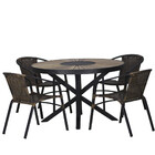 04 Cadeiras Floripa Em Alumínio Com Pintura E Mesa Atenas 120