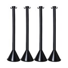 04 Pedestais Organizador De Fila Preto