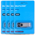 04 Pen Drive Twist 8gb Usb Multilaser - 4 Cartelas