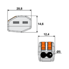 05 peças Conector De Emenda/derivação Duplo 32a 2 Vias 0,5 A