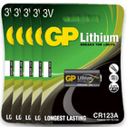 05 Pilha Bateria Cr123a 3v Gp 5 Cartela