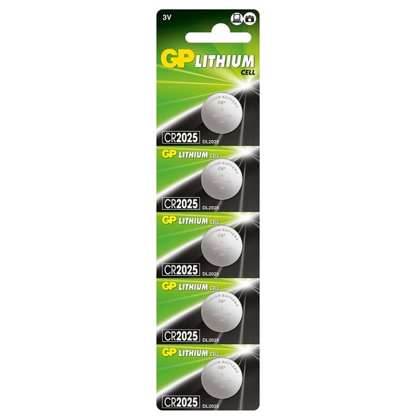 05 Pilhas Gp Cr2025 3v Bateria Original - 01 Cartela