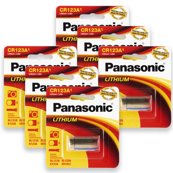 06 Pilhas Panasonic Cr123a 3v Bateria 6 Cartelas