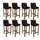 07 Banquetas Bia Veludinho Cappuccino Com Aplique E Base Cast