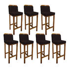 07 Banquetas Bia Veludinho Cappuccino Com Aplique E Base Cast