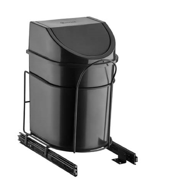 0881 Lixeira 12 Litros Deslizante Simples Preta Schmitt