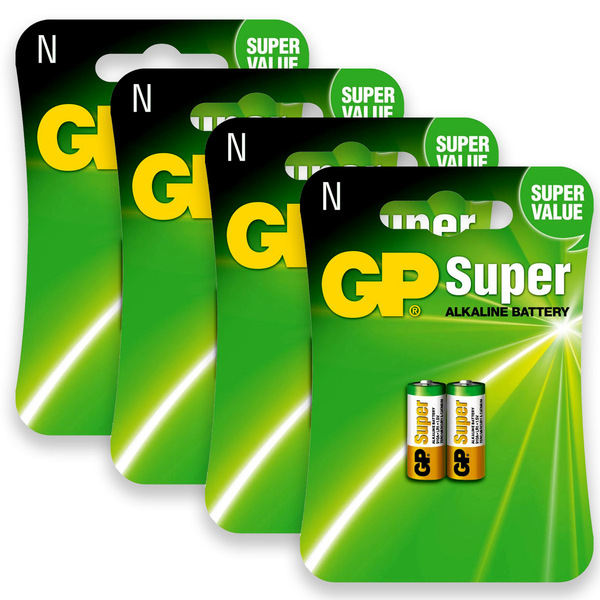 08 Pilhas Gp Super Tipo N Lr1 Bateria Alcalina 4 Cartela