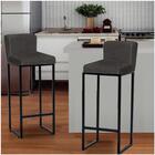 09 Banquetas Marrom Com Pé Preto