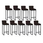 09 Banquetas Marrom Com Pé Preto