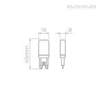 1,7w Bipino G9 220v 170lm 5000k Stl21122/50 Stella
