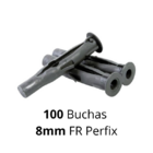 100 Buchas 8mm Fr Perfix P/ Parede Oca Bloco Tijolo Baiano