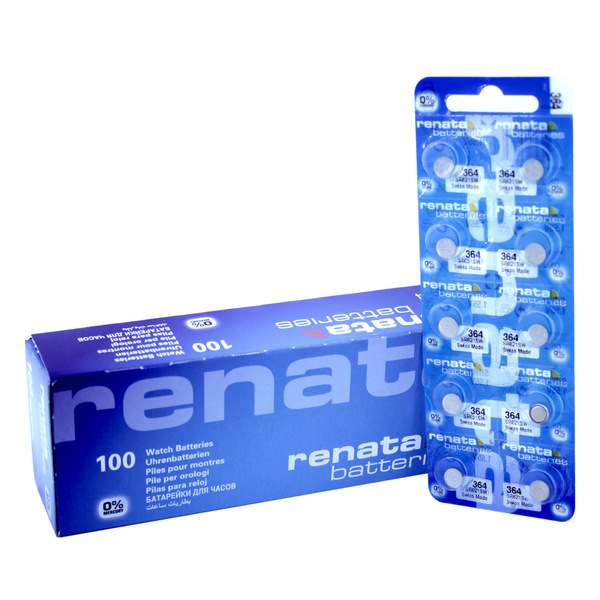 100 Pilha Bateria 364 Relógio 1.55v Renata Sr621s Original 10