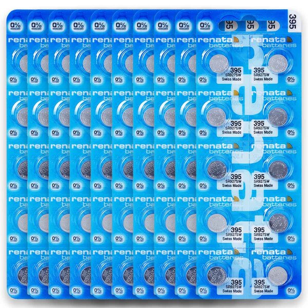 100 Pilha Bateria 395 Relógio 1.55v Renata Sr927s 10 Cartela
