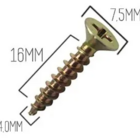 100 Un Parafuso Chipboard Phillips Madeira 4,0x16 Mm 4.0x16