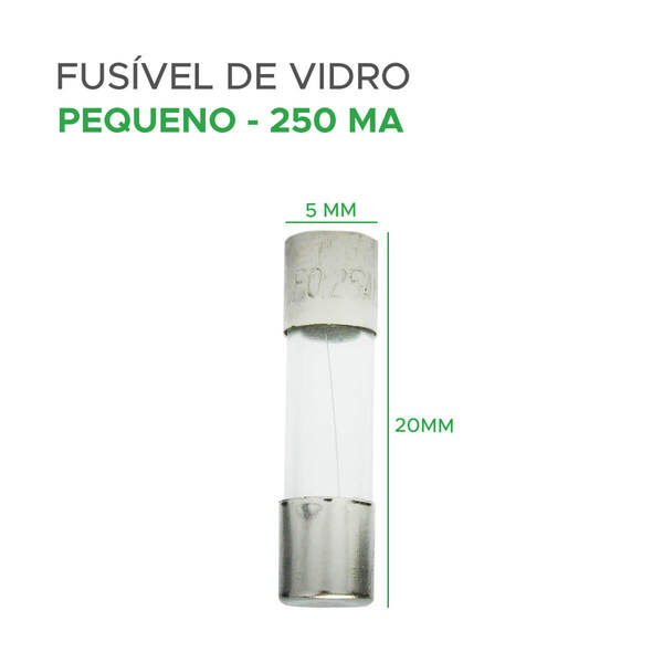 100 X Fusível De Vidro 5x20 Pequeno Kit Com 100 Peças 250ma