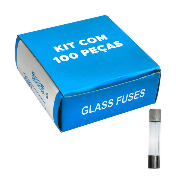 100 X Fusível De Vidro 6x30 Grande Kit Com 100 Peças 2 Amp