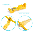 100un Conector Derivação T Amarelo 4 A 6mm Emenda Rápida