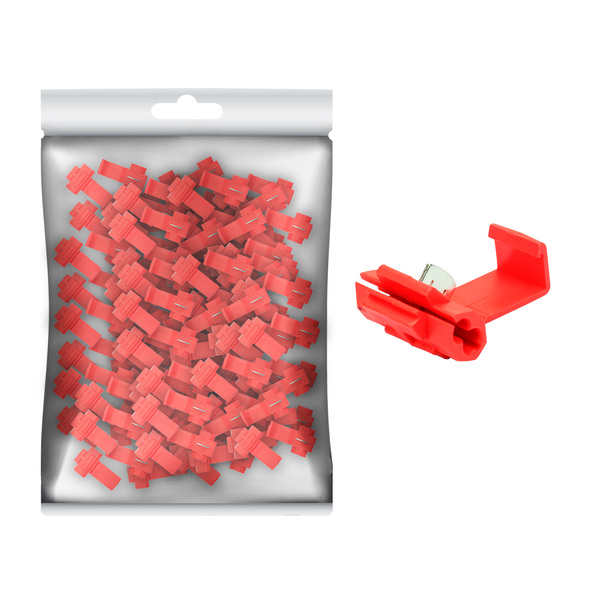 100x Conector Emenda De Derivação Vermelho 0,50 Até 1,00mm²