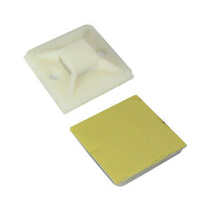 100x Prese Adesive Per Fascette Serracavi - 20x20mm, Autoadesive, In PA66, Colore Nero, Per Fissaggio Cavi - 5