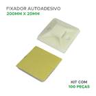 100x Fixador Autoadesivo Natural 20x20mm