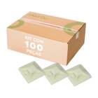 100x Fixador Autoadesivo Natural 20x20mm