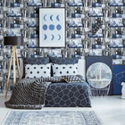 104631 Papel De Parede Importado New York Blue Black  Rolo 5m