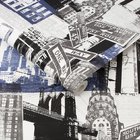 104631 Papel De Parede Importado New York Blue Black  Rolo 5m