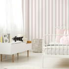 108558 Papel De Parede Importado Listrado Rosa Pastel Rolo 5m