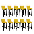 10 Banquetas Bia Suede Amarelo E Base Preta